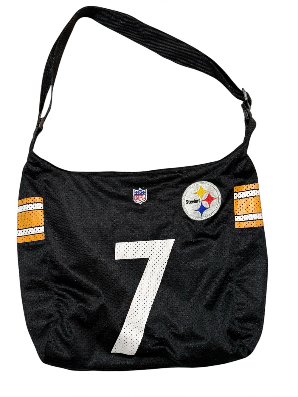 Pittsburgh Steelers #7 Ben Roethlisberger NFL Jersey Crossbody Bag-Black & Gold